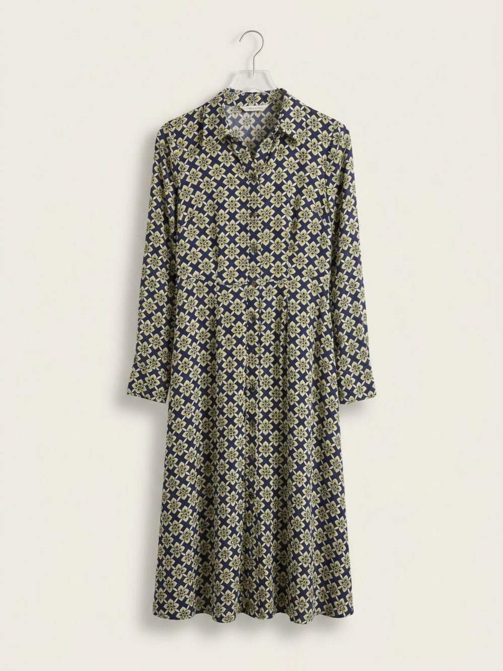 BODEN / Women's Navy and Yellow Geometric Print Shirt Dress/ 2R /Ptp-17/ no belt